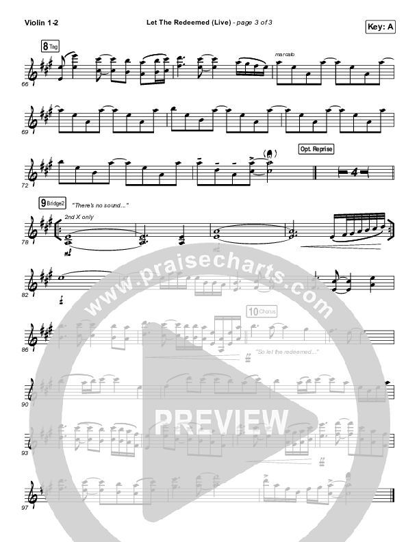 Let The Redeemed (Live) Violin 1/2 (Josh Baldwin)