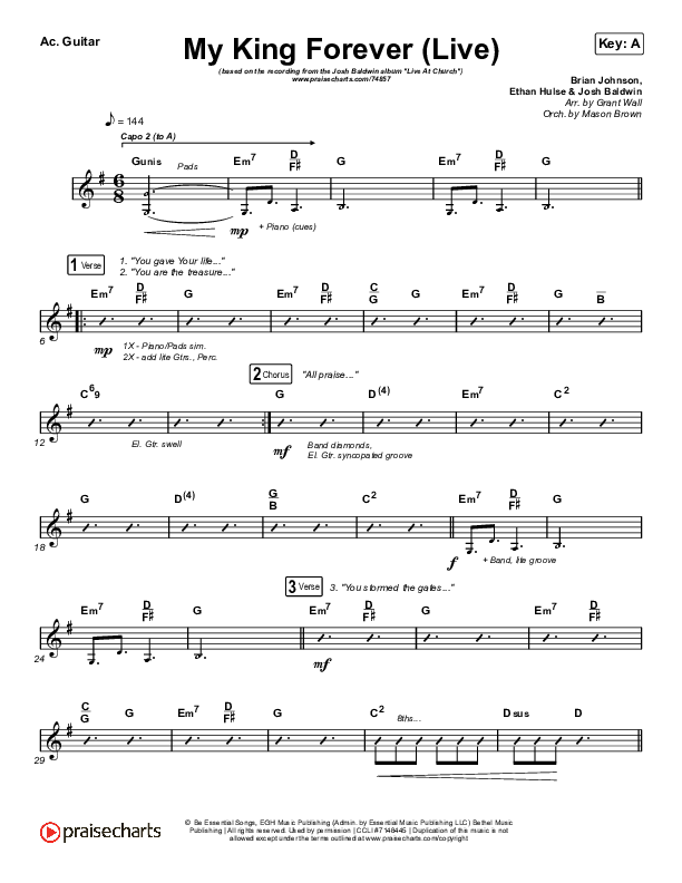 My King Forever (Live) Acoustic Guitar (Josh Baldwin)