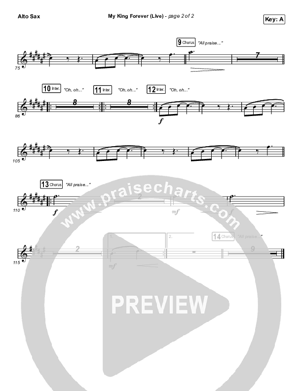 My King Forever (Live) Alto Sax (Josh Baldwin)