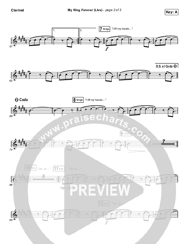 My King Forever (Live) Clarinet (Josh Baldwin)