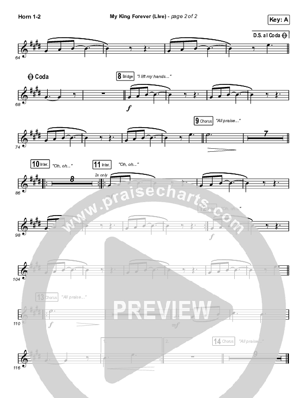 My King Forever (Live) French Horn 1/2 (Josh Baldwin)