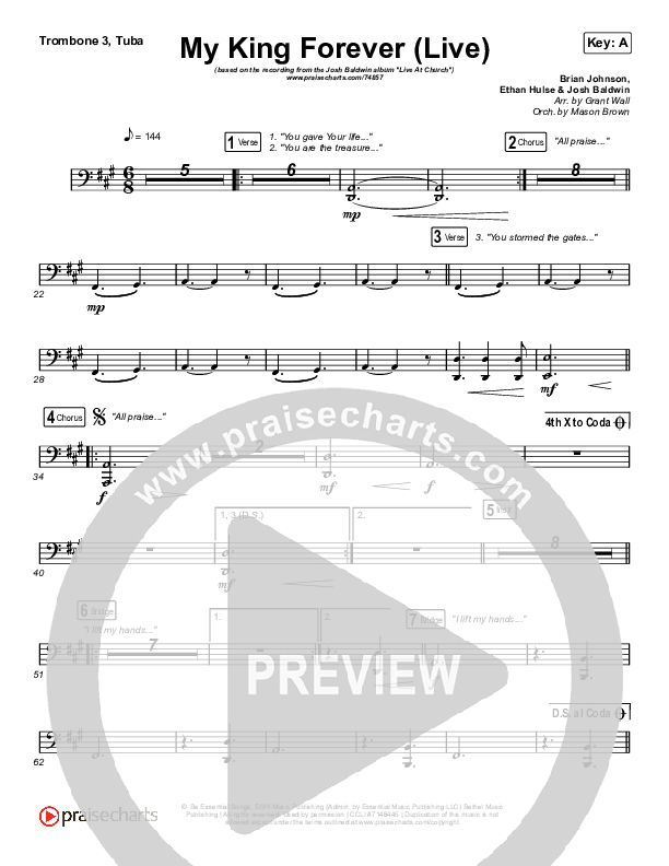My King Forever (Live) Trombone 3/Tuba (Josh Baldwin)
