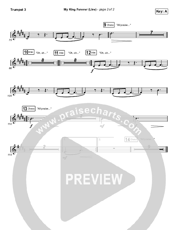 My King Forever (Live) Trumpet 3 (Josh Baldwin)