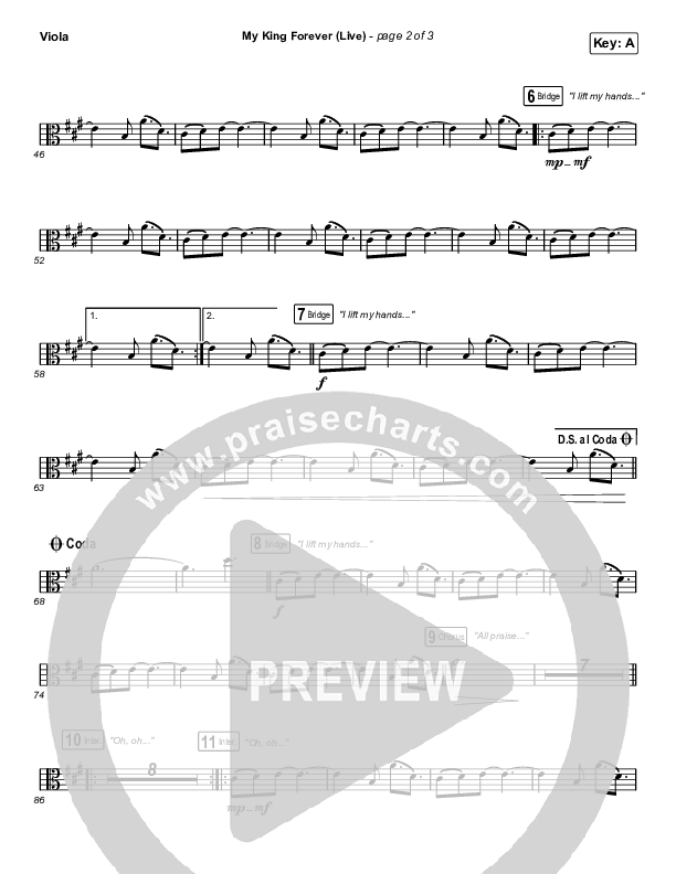 My King Forever (Live) Viola (Josh Baldwin)