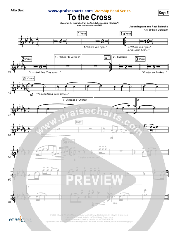 To The Cross Alto Sax (Paul Baloche)