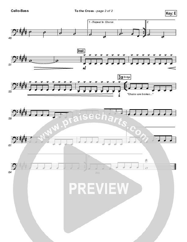 To The Cross Cello/Bass (Paul Baloche)