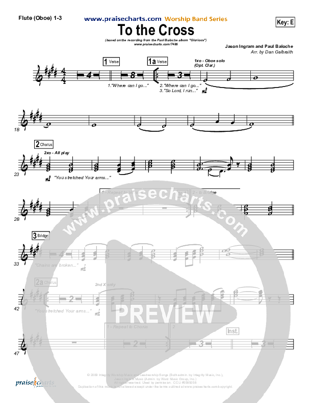 To The Cross Flute/Oboe 1/2/3 (Paul Baloche)