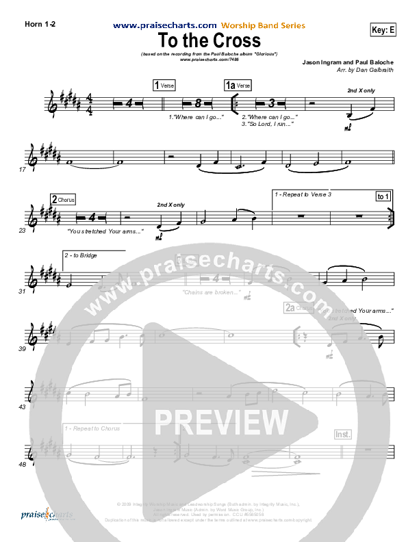 To The Cross Brass Pack (Paul Baloche)