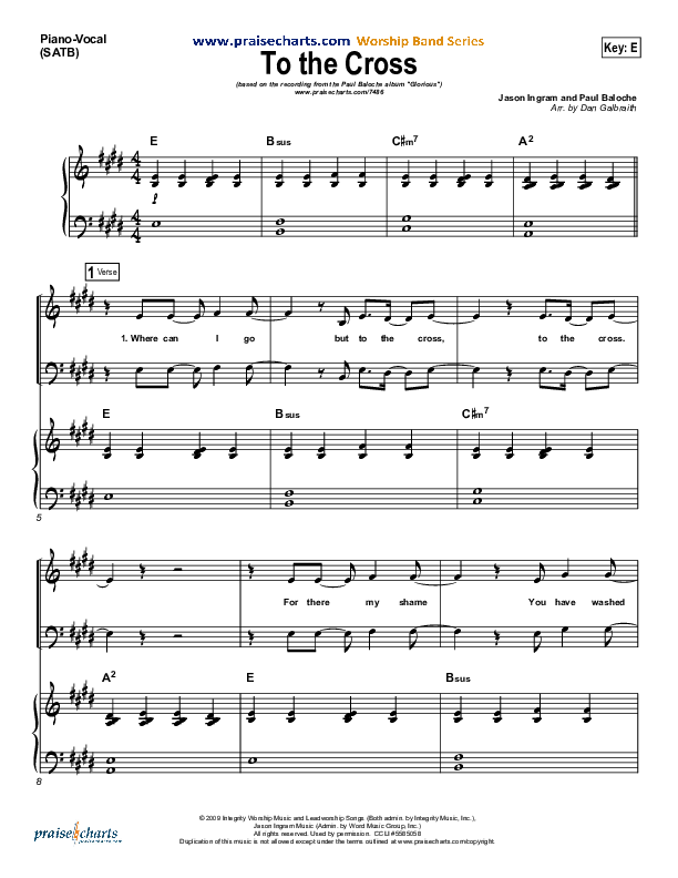 To The Cross Piano/Vocal (Paul Baloche)