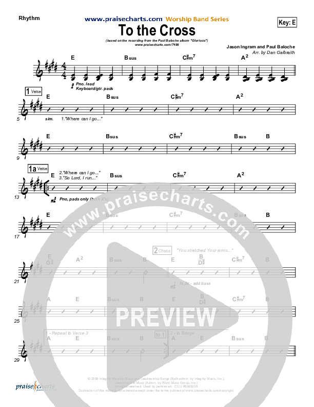 To The Cross Rhythm Chart (Paul Baloche)