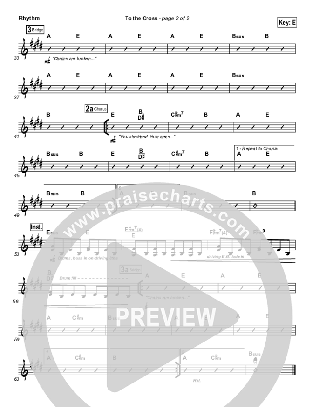 To The Cross Rhythm Chart (Paul Baloche)