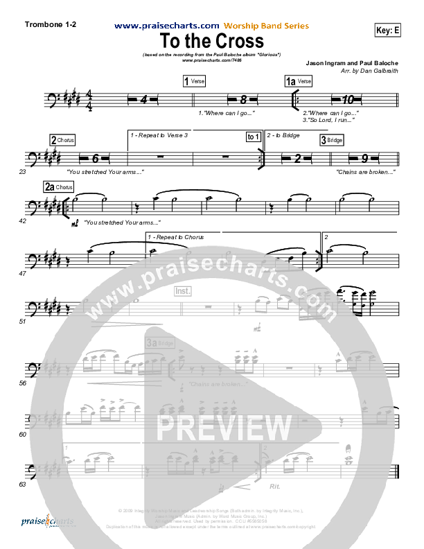 To The Cross Trombone 1/2 (Paul Baloche)