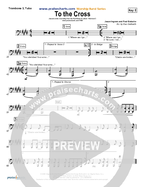 To The Cross Trombone 3/Tuba (Paul Baloche)