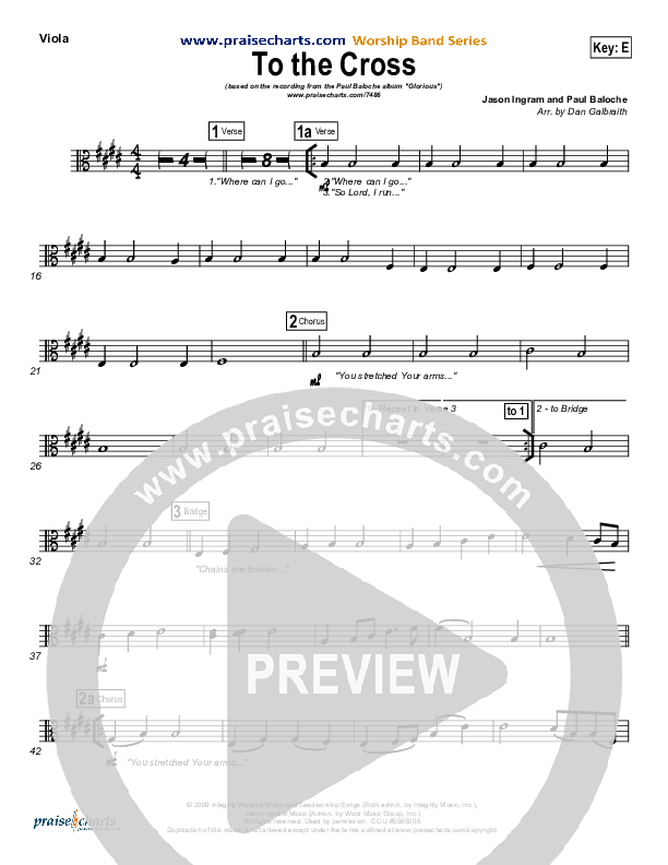 To The Cross Viola (Paul Baloche)