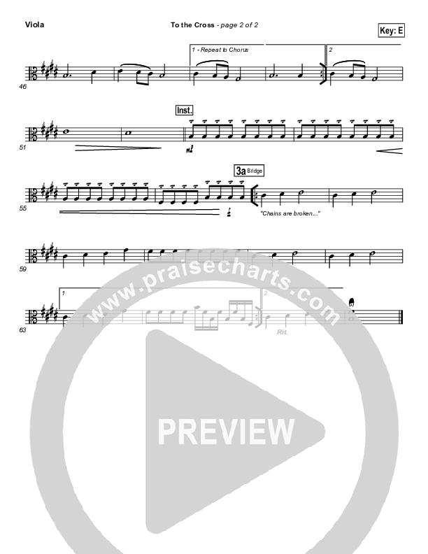 To The Cross Viola (Paul Baloche)