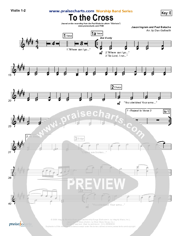 To The Cross Violin 1/2 (Paul Baloche)