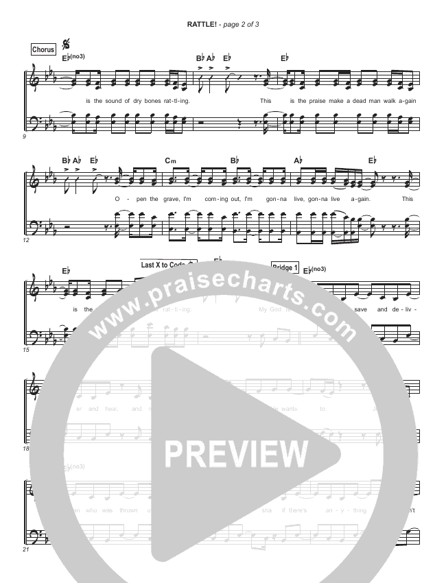 RATTLE! (Simplified) Hymn Sheet (Elevation Worship) PraiseCharts