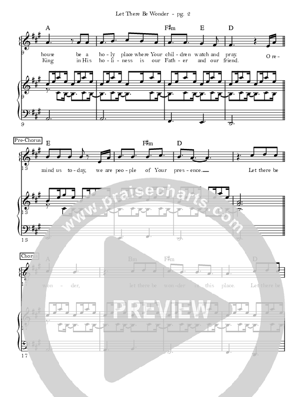 Let There Be Wonder Piano/Vocal (Corey Voss/Madison Street Worship)