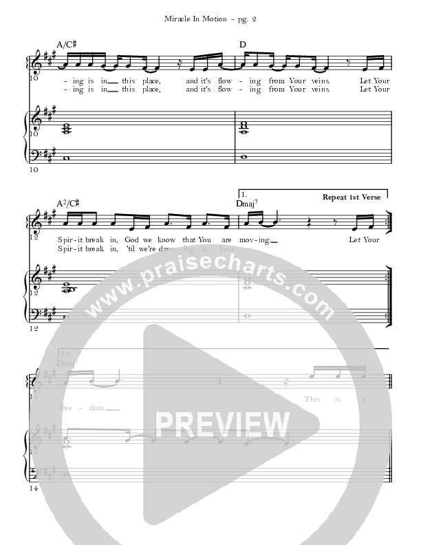 Miracle In Motion Piano/Vocal (Corey Voss/Madison Street Worship)