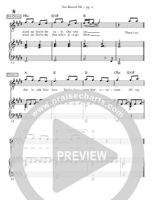 You Remind Me Piano/Vocal (Corey Voss/Madison Street Worship / Jenna Bataller)