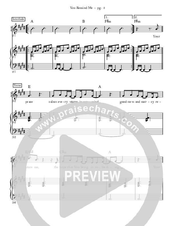 You Remind Me Piano/Vocal (Corey Voss/Madison Street Worship / Jenna Bataller)