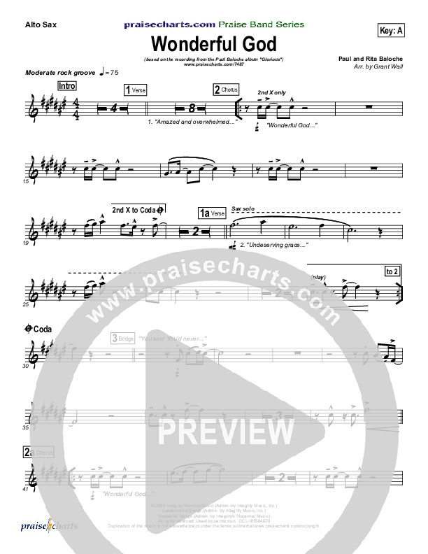 Wonderful God Alto Sax (Paul Baloche)