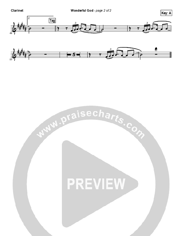 Wonderful God Clarinet (Paul Baloche)