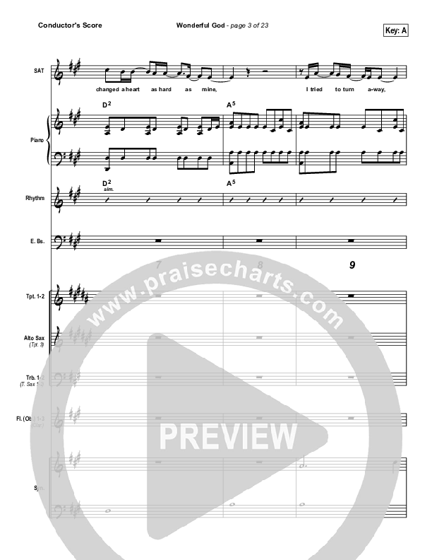 Wonderful God Conductor's Score (Paul Baloche)