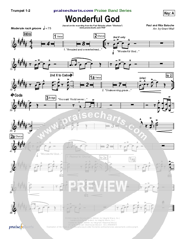 Wonderful God Trumpet 1,2 (Paul Baloche)