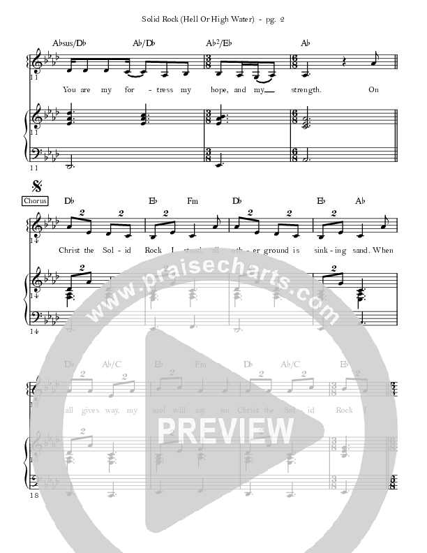 Solid Rock (Hell Or High Water) Piano/Vocal (Corey Voss/Madison Street Worship / Olivia Calderwood Bush)