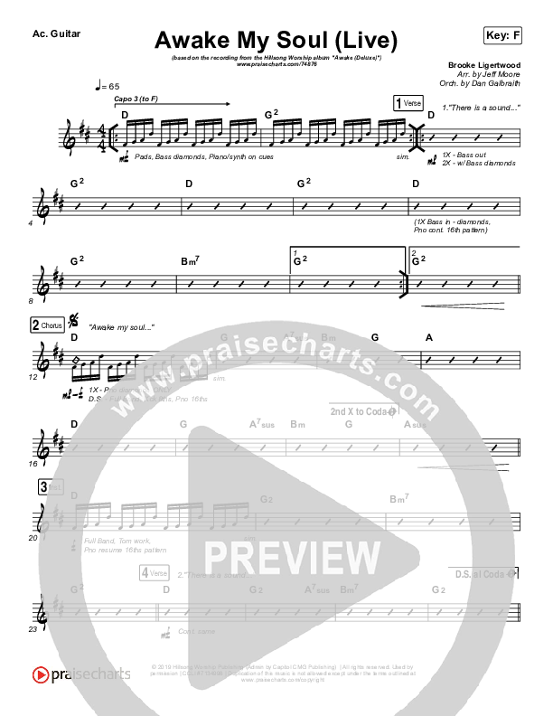 Awake My Soul (Live) Rhythm Chart (Hillsong Worship)