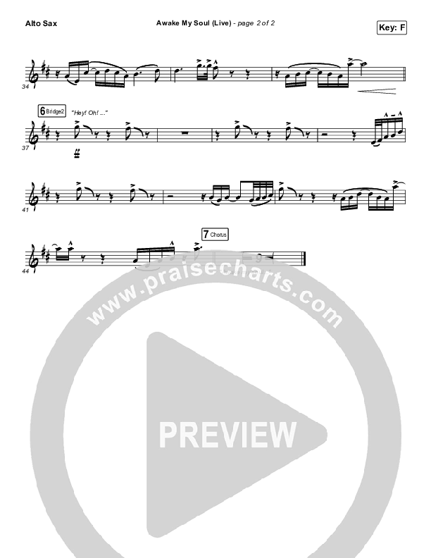 Awake My Soul (Live) Alto Sax (Hillsong Worship)