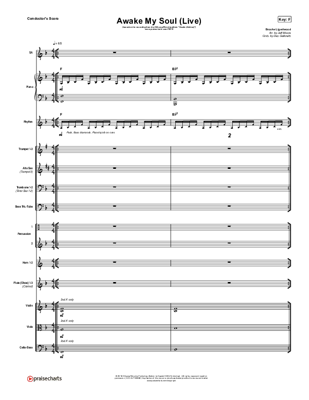 Awake My Soul (Live) Conductor's Score (Hillsong Worship)