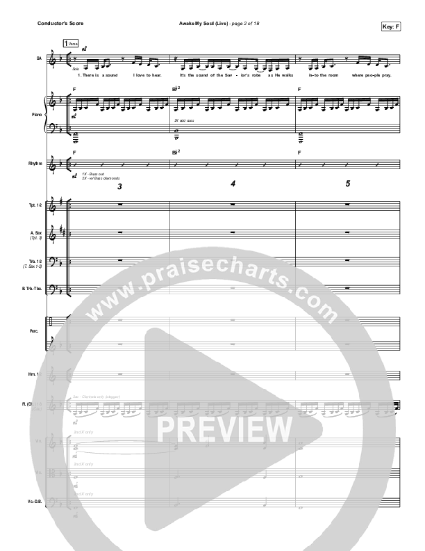 Awake My Soul (Live) Conductor's Score (Hillsong Worship)