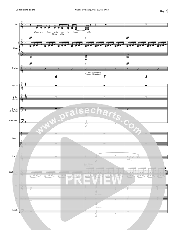 Awake My Soul (Live) Conductor's Score (Hillsong Worship)