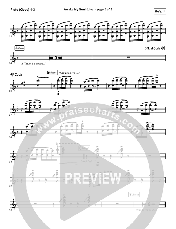 Awake My Soul (Live) Flute/Oboe 1/2/3 (Hillsong Worship)