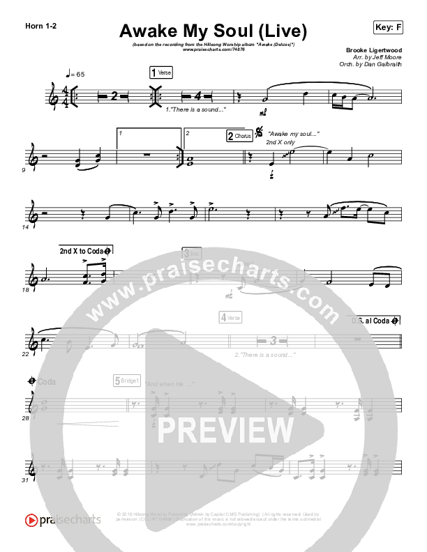 Awake My Soul (Live) Brass Pack (Hillsong Worship)