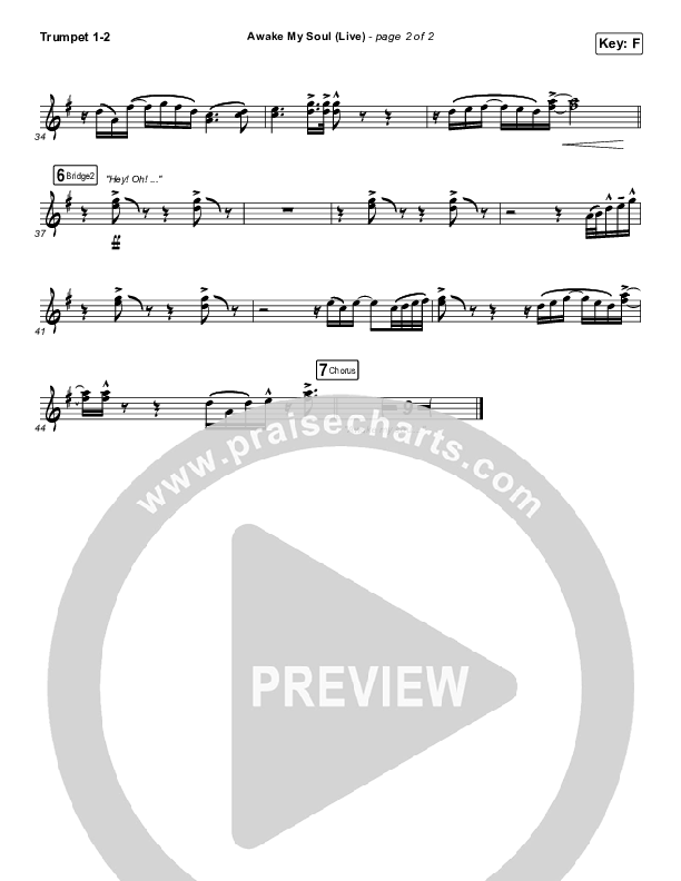 Awake My Soul (Live) Trumpet 1,2 (Hillsong Worship)