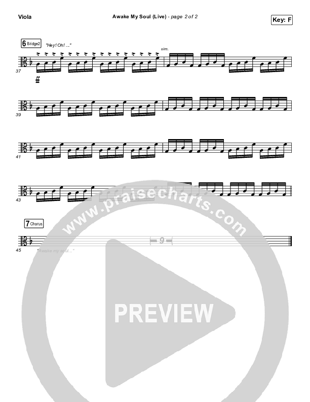 Awake My Soul (Live) Viola (Hillsong Worship)