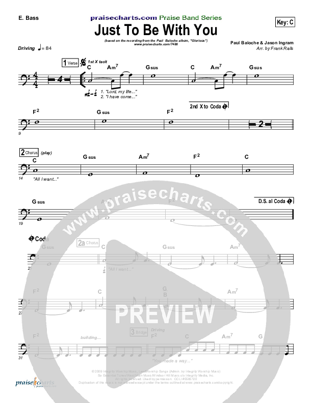 Just To Be With You Bass Guitar (Paul Baloche)