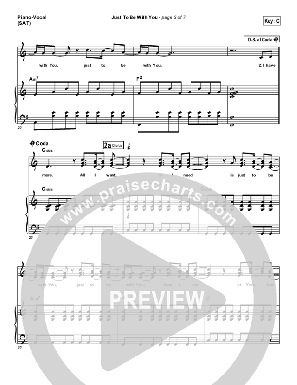 Just To Be With You Piano/Vocal (SAT) (Paul Baloche)