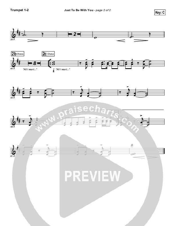 Just To Be With You Trumpet 1,2 (Paul Baloche)