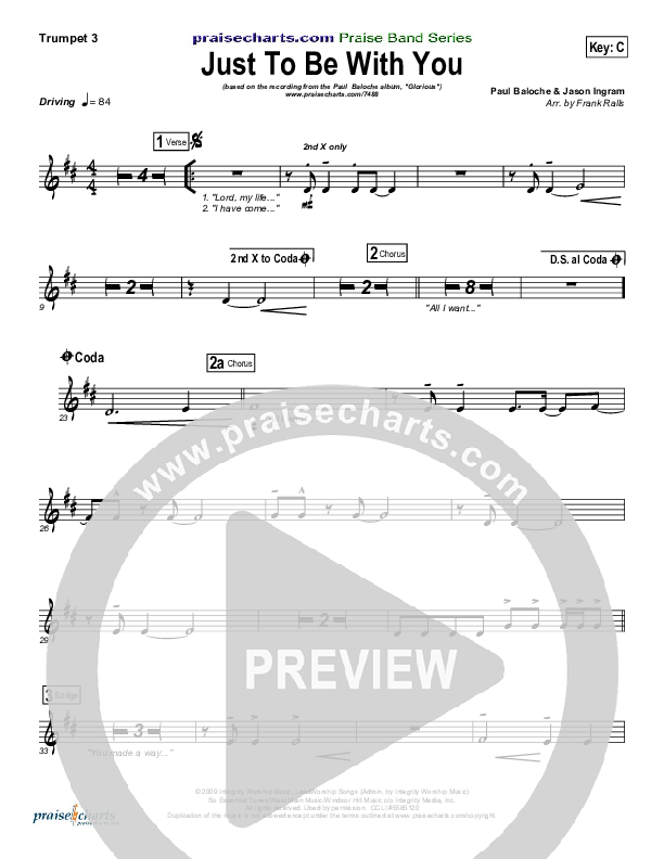 Just To Be With You Trumpet 3 (Paul Baloche)