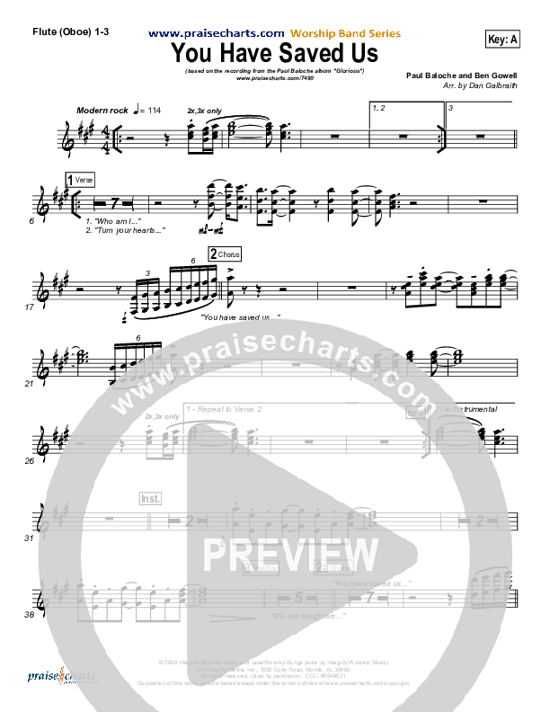 You Have Saved Us Wind Pack (Paul Baloche)