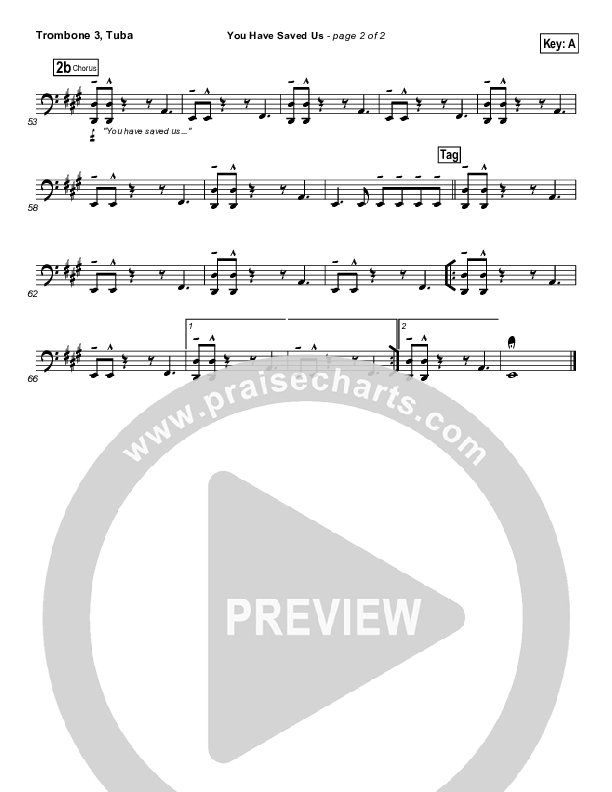 You Have Saved Us Trombone 3/Tuba (Paul Baloche)