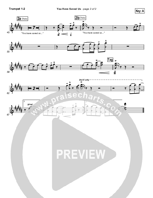 You Have Saved Us Trumpet 1,2 (Paul Baloche)