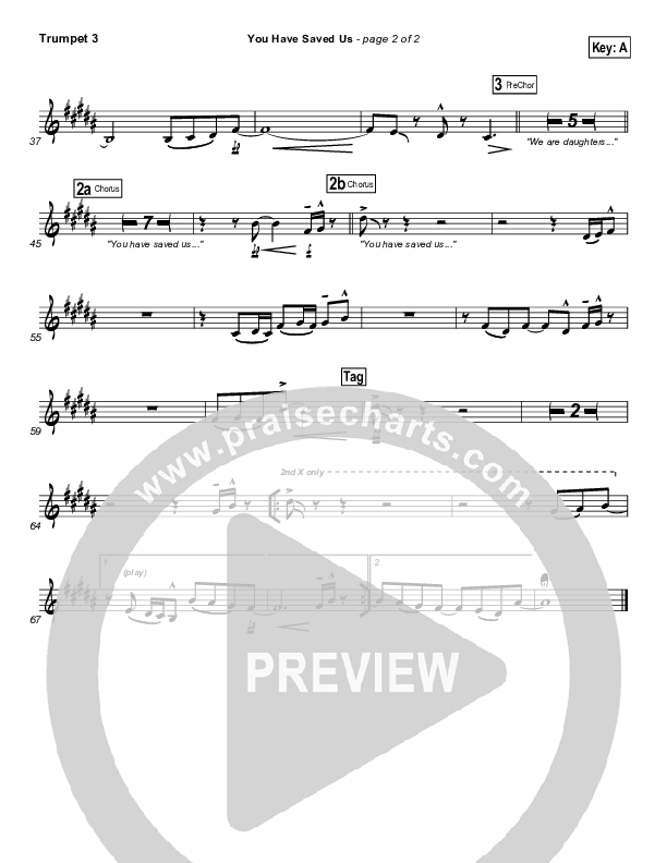 You Have Saved Us Trumpet 3 (Paul Baloche)