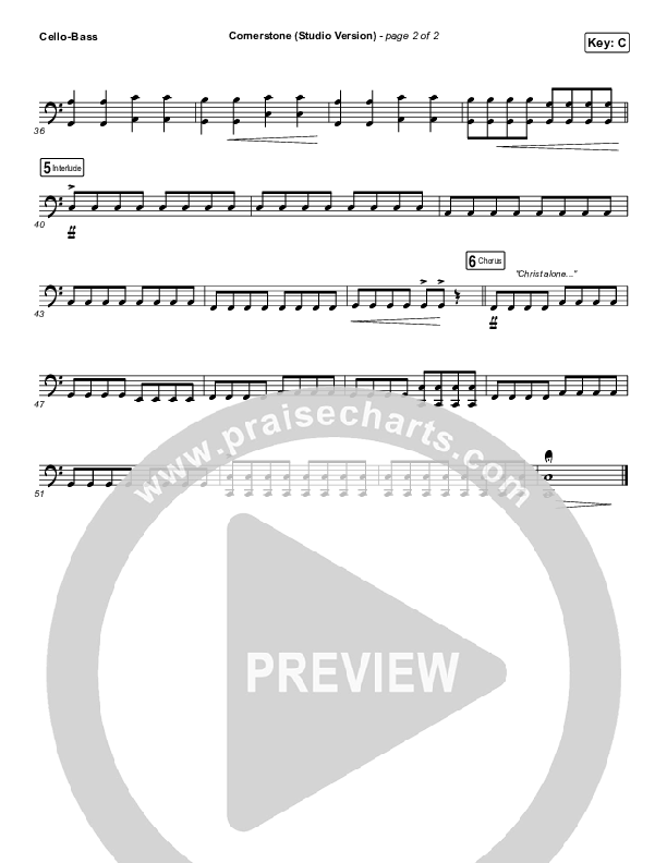 Cornerstone (Studio) Cello/Bass (Hillsong Worship)