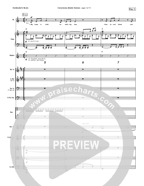 Cornerstone (Studio) Conductor's Score (Hillsong Worship)