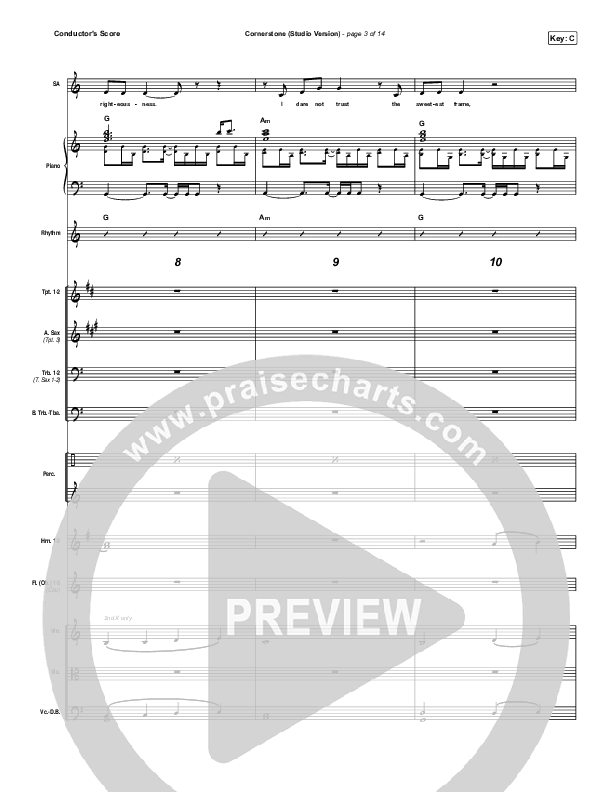 Cornerstone (Studio) Conductor's Score (Hillsong Worship)